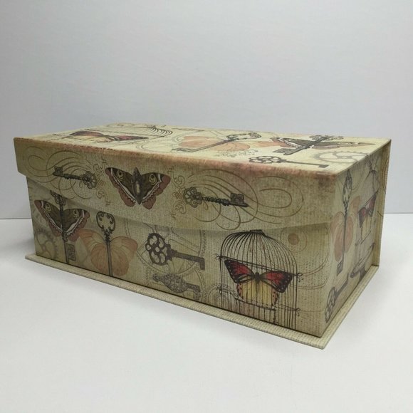 Organizing Essentials Decorative Storage Trinket Box Butterfly Key 11x5.5x4 - Picture 2 of 10